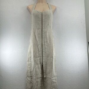 NWT Reformation Edina 100% Linen Dress Sz 8 Oatmeal Color Vacation Cruise Resort